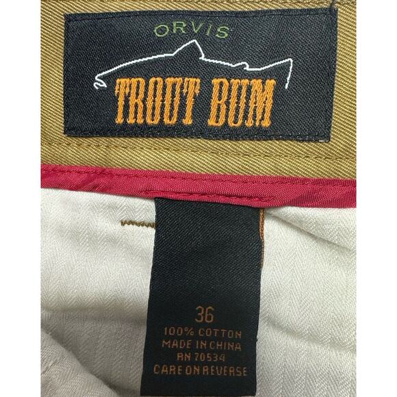 Orvis Trout Bum Men's Brown Straight Leg Pants - Size 36x28 - Picture 6 of 6